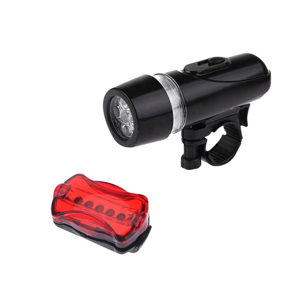 Bike Set 052 (NC0052) 1,5W, 25lm, 4xAAA+2xAAA, stroboskop, 3 tryby świecenia, SOS, zasięg 20m Latarka led rowerowa Nilsen Camp