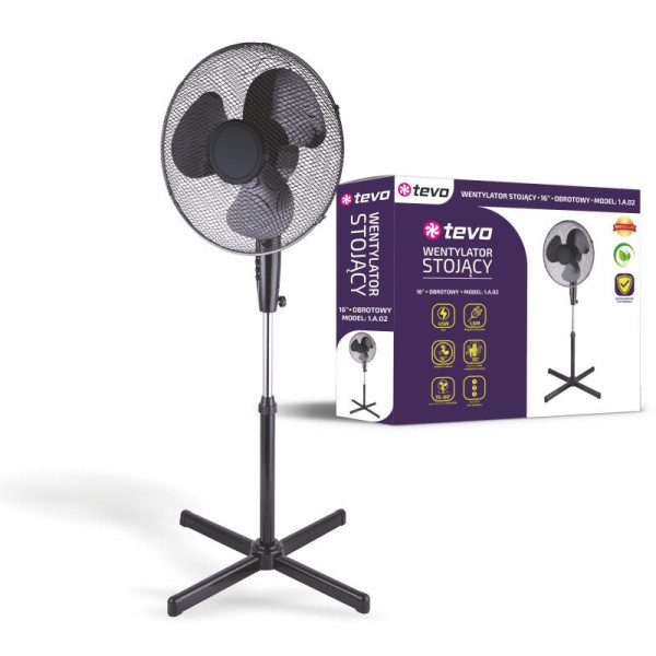 Tevo wentylator podłogowy 40cm 45W, czarny  FAN1.A.02