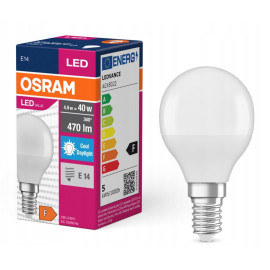 Lampa LED VALUE Classic P40 non-dim plastik 4.9W 865 E14