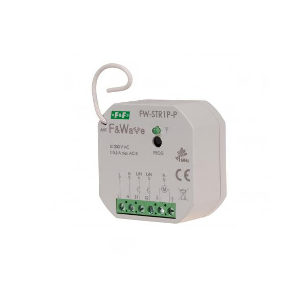 FW-STR1P-P Radiowy sterownik rolet 230V do puszki montażowej ?60 85÷265V AC/DC, multifunkcyjny, do montażu podtynkowego