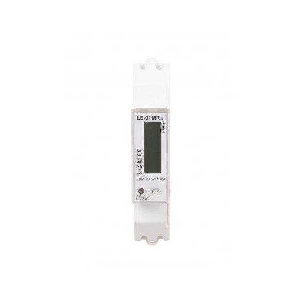 LE-01MR Licznik energii elektrycznej - jednofazowy, RS-485, LCD, 100A, rejestracja parametrów sieci U, I, F, P, Q, AE+, RE+