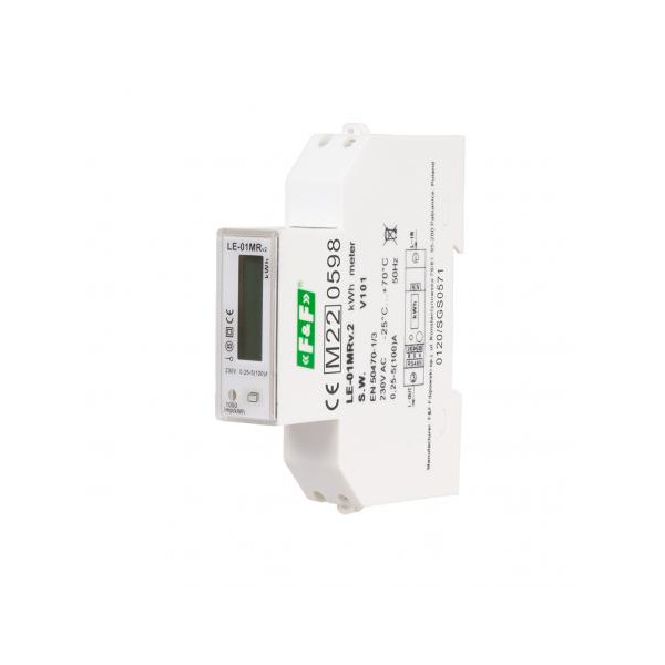 LE-01MR Licznik energii elektrycznej - jednofazowy, RS-485, LCD, 100A, rejestracja parametrów sieci U, I, F, P, Q, AE+, RE+