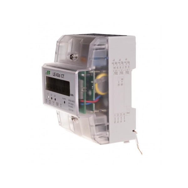 LE-02D-CT licznik energii elektrycznej - trójfazowy z programowalną przekładnią, wyświetlacz LCD, kl.1