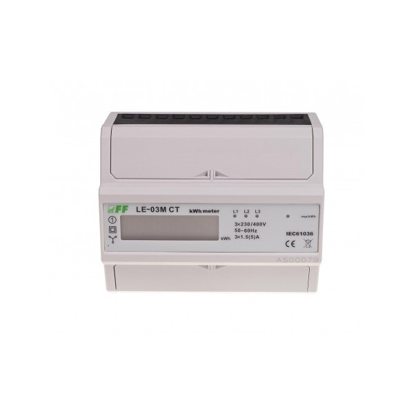 LE-03M-CT licznik energii elektrycznej - trójfaz. z programowalną przekładnią , RS-485 MODBUS, LCD, kl.1