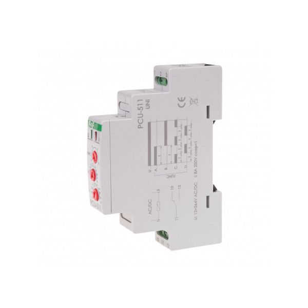 PCU-511UNI przekaźnik czasowy, styk 1NO/NC, 12-264V