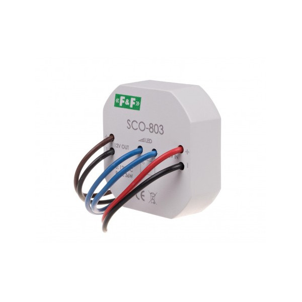 SCO-803 ściemniacz oświetlenia LED, z pamięcią, zasilanie 12V DC, 36W, montaż w puszce ?60