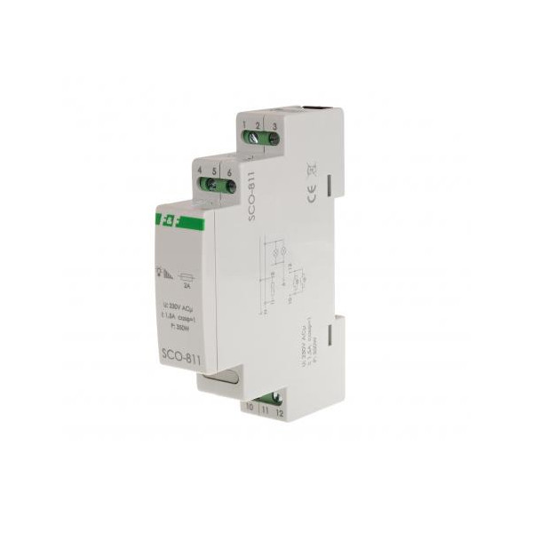 SCO-811 ściemniacz oświetlenia SCO-811 montaż na szynie DIN zasilanie 230V AC 350W