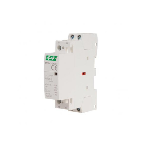 ST25-02-24DC Stycznik modułowy, montaż na szynie, styki 2NC, 25A, 24V DC