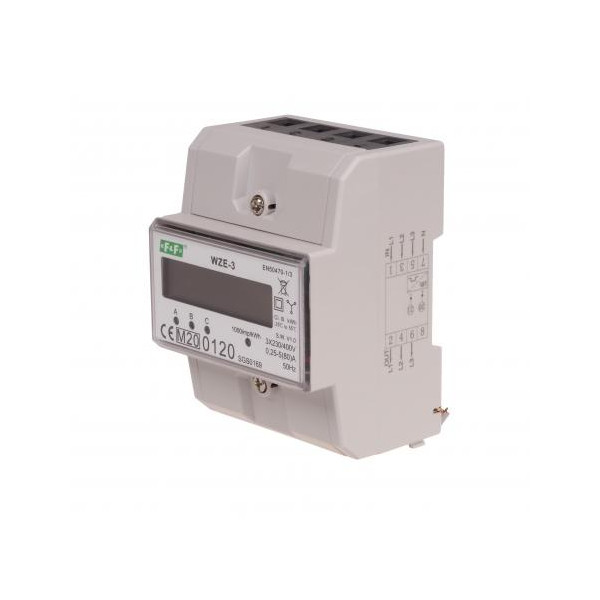 WZE-3 Trójfazowy licznik zużycia energii 80A,  MID