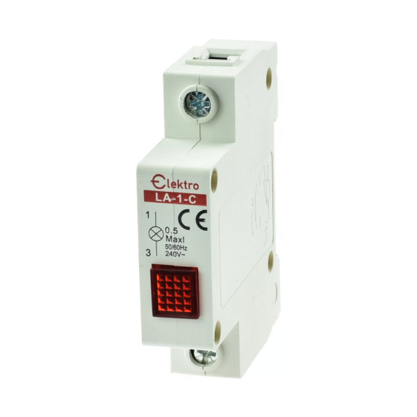 LA-01-C Lampka sygnalizacyjna modułowa 1-fazowa 1P AC czerwona, Elektro