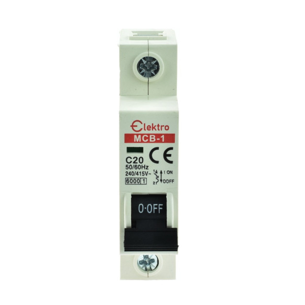 MCB-1-C-20 Wyłącznik nadmiarowo-prądowy 1P C  20A, Elektro