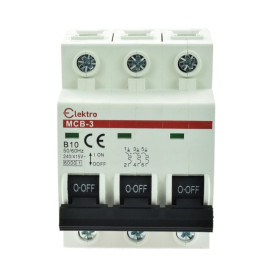 MCB-3-B-10 Wyłącznik nadmiarowo-prądowy 3P B  10A, Elektro