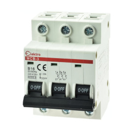 MCB-3-B-16 Wyłącznik nadmiarowo-prądowy 3P B  16A, Elektro