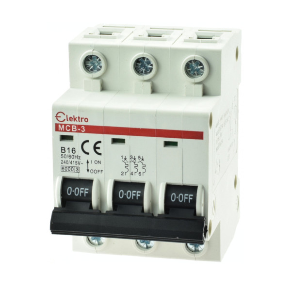 MCB-3-B-16 Wyłącznik nadmiarowo-prądowy 3P B  16A, Elektro