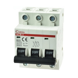 MCB-3-B-20 Wyłącznik nadmiarowo-prądowy 3P B  20A, Elektro