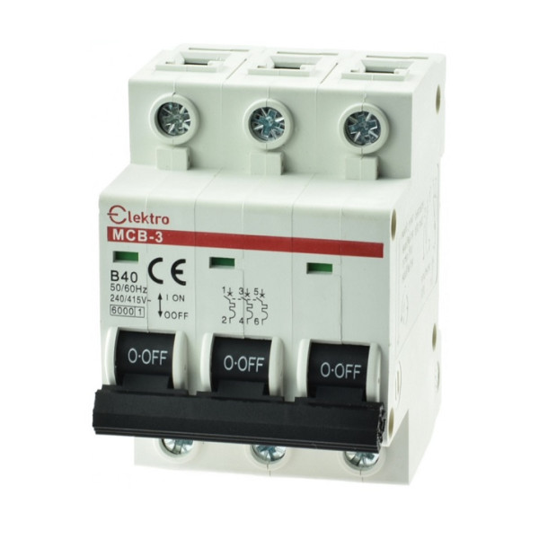 MCB-3-B-40 Wyłącznik nadmiarowo-prądowy 3P B  40A, Elektro
