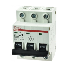MCB-3-C-6 Wyłącznik nadmiarowo-prądowy 3P B  C6A, Elektro