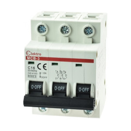 MCB-3-C-16 Wyłącznik nadmiarowo-prądowy 3P B  C16A, Elektro