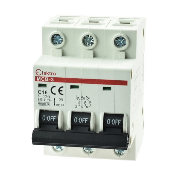 MCB-3-C-16 Wyłącznik nadmiarowo-prądowy 3P B  C16A, Elektro