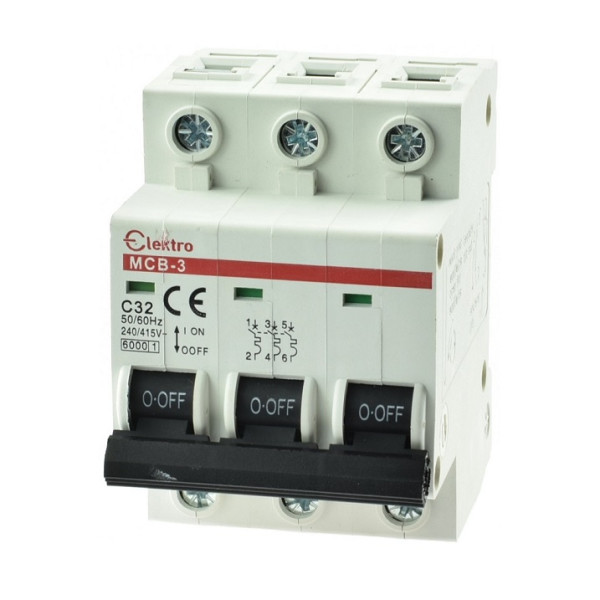 MCB-3-C-32 Wyłącznik nadmiarowo-prądowy 3P B  C32A, Elektro