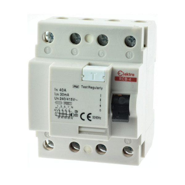 RCB-4P-40 Wyłącznik różnicowo-prądowy 4P 30mA  AC 40A, Elektro