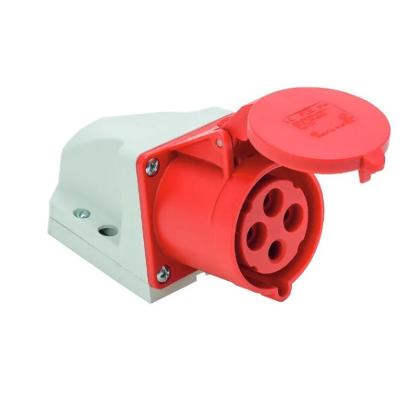 124-6k - GNIAZDO STAŁE 32A 4P (3P+Z), IP44, obudowa mała