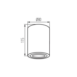 Tuba natynkowa GU10 aluminium - BORD DLP-50-AL Kanlux
