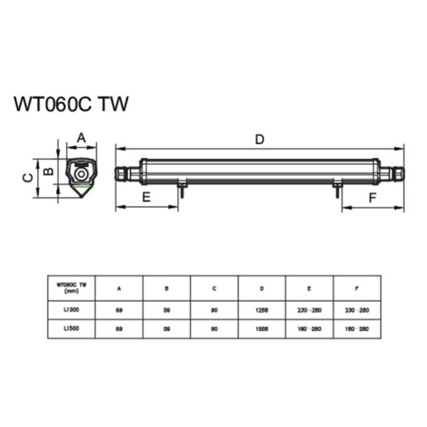 Oprawa hermetyczna WT060C LED36S/840 PSU TW1 L1200