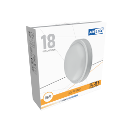 Plafon z mikrofalowym czujnikiem ruchu - LED 18W 1530lm 4000K IP54 - GALI ANLUX