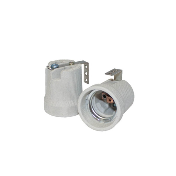 OPRAWKA CERAMICZNA E27 Z UCHWYTEM U  E15-E27-F519U
