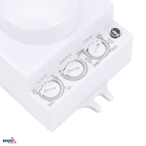CZUJNIK MIKROFALOWY 1200W 360* IP20 PROSTOKĄTNY BIAŁY mini