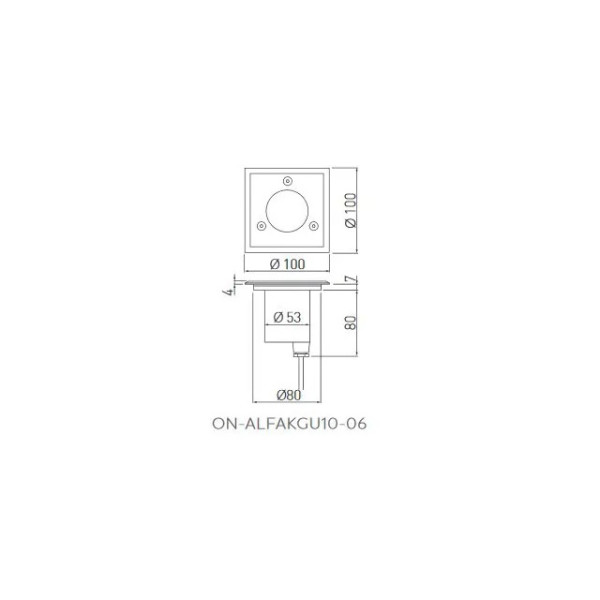 ON-ALFAKGU10-06-MINI Oprawa najazdowa ALFA-K-MINI, max.10 W,  GU10,  IP67, AC220-240V, 50/60Hz, inox