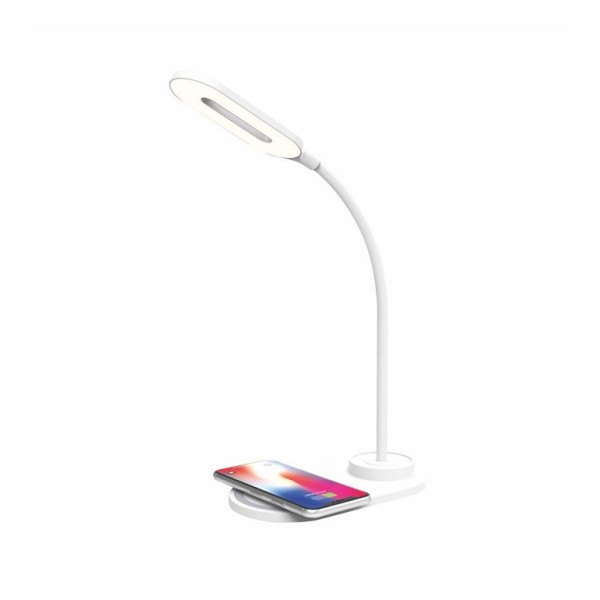 TINA MA024E biała - lampka biurkowa LED 2W 150lm wireless, z ładowarką indukcyjną