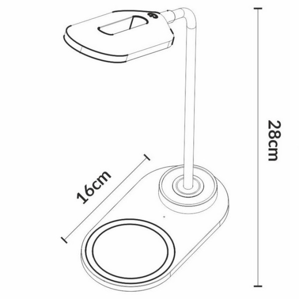 TINA MA024E biała - lampka biurkowa LED 2W 150lm wireless, z ładowarką indukcyjną