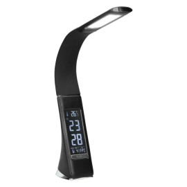 DOLOMIT LED 5W czarna, lampka biurkowa z budzikiem, 400lm, 4000K (bez zasilacza)