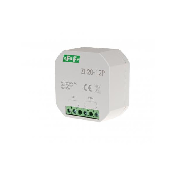 ZI-20-12P Zasilacz impulsowy do puszki, 12V, 20W
