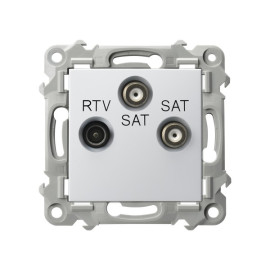 GPA-Z2S/m/00 Gniazdo RTV-SAT z dwoma wyjściami SAT SZAFIR BIAŁY