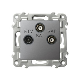 GPA-Z2S/m/70 Gniazdo RTV-SAT z dwoma wyjściami SAT SZAFIR SZARY MAT