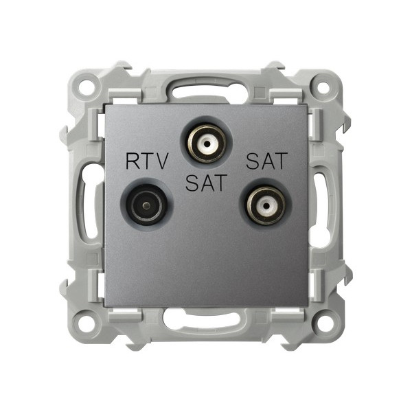 GPA-Z2S/m/70 Gniazdo RTV-SAT z dwoma wyjściami SAT SZAFIR SZARY MAT