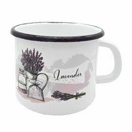 elopol kubek emal biały lawenda 12cm , 1,2L ,  1 12/30 [895877]