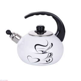 Czajnik emaliowany 2,5L, gwizdek, indukcja, gaz - 1036 Kamille