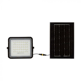 VT-40W (7822) naświetlacz solarny LED 6W 400lm z czujnikiem zmierzchu 4000K panel z przewodem 3m pilot bateria 5000mAh obudowa 