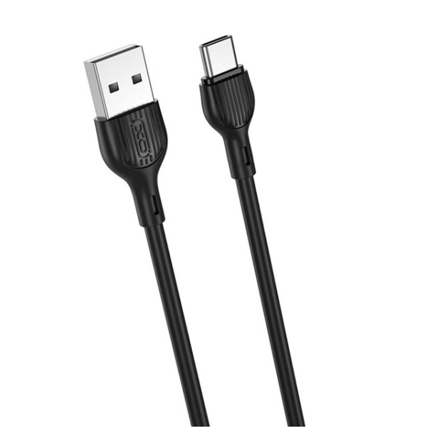 Kabel USB-A - USB-C 1,0m 2,1A czarny - XO NB200