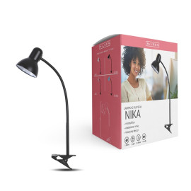 Lampka E27 Nika z klipsem czarna LS006 Nilsen