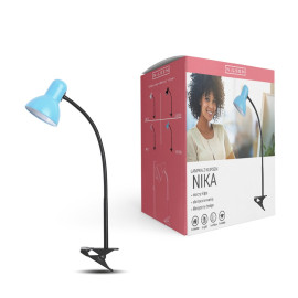 Lampka E27 NIKA z klipsem, niebieska, LS008 Nilsen