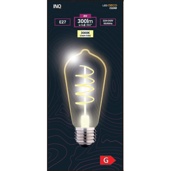 Żarówka LED ST64 E27 4W (28W) 250lm 3000K (ciepło-biała) - EDS010WW INQ