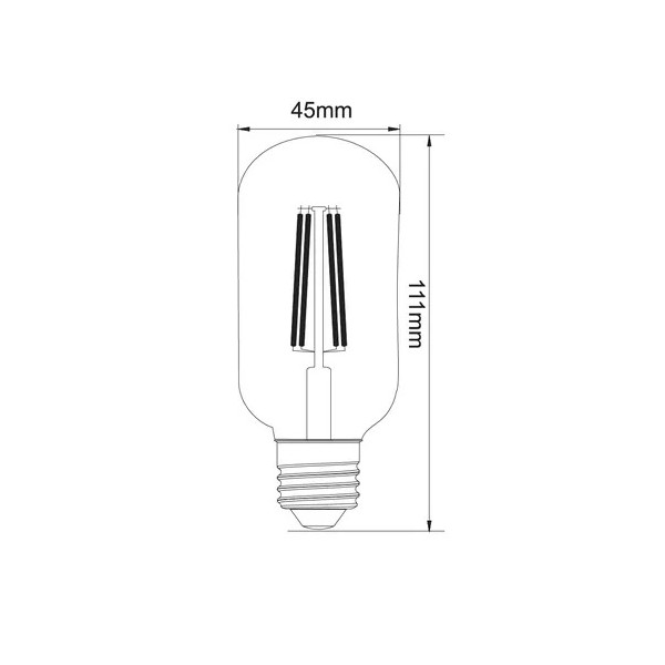 Żarówka LED E27 4W (zamiennik 39W) 450lm - tuba 230V 3000K (ciepło-biała) - EDT010WW INQ
