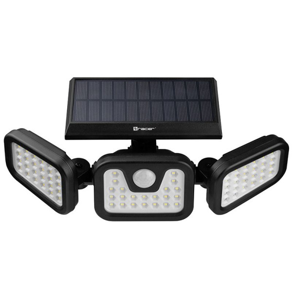 Reflektor solarny LED z czujnikiem ruchu i zmierzchu SATURN, 3 lampy, 2000lm, 80W