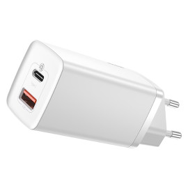 Ładowarka sieciowa 65W GaN2 1xUSB-C + 1x USB biała - BASEUS Lite PD