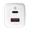 Ładowarka sieciowa 65W GaN2 1xUSB-C + 1x USB biała - BASEUS Lite PD